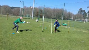 (Photo) Super Eagles GK Trainer Begins Work With Francis Uzoho In Spain